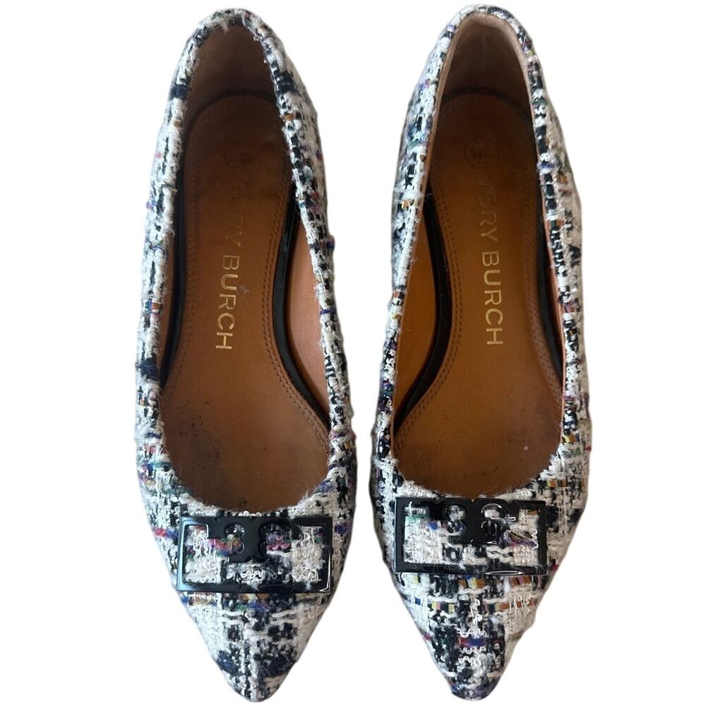 Tory Burch Gigi Tweed Pointed Toe Flats‎ Multicolor 6.5